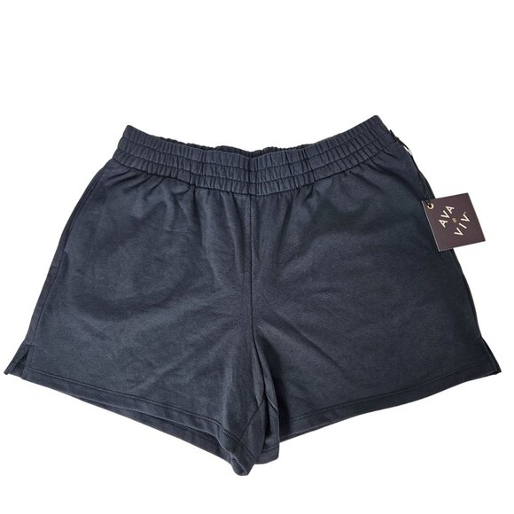 Ava & Viv Womens Size 1X Charcoal Black Elastic Waist Pockets Casual Shorts - Picture 4 of 7